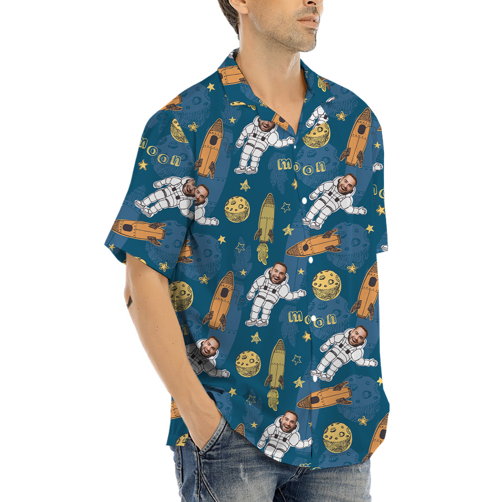 Custom Face Astronaut Hawaiian Shirt