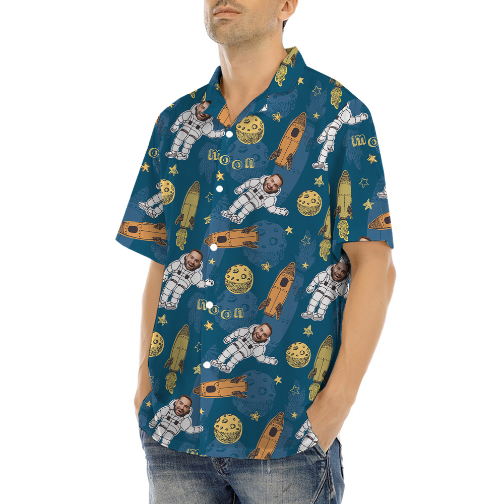 Custom Face Astronaut Hawaiian Shirt