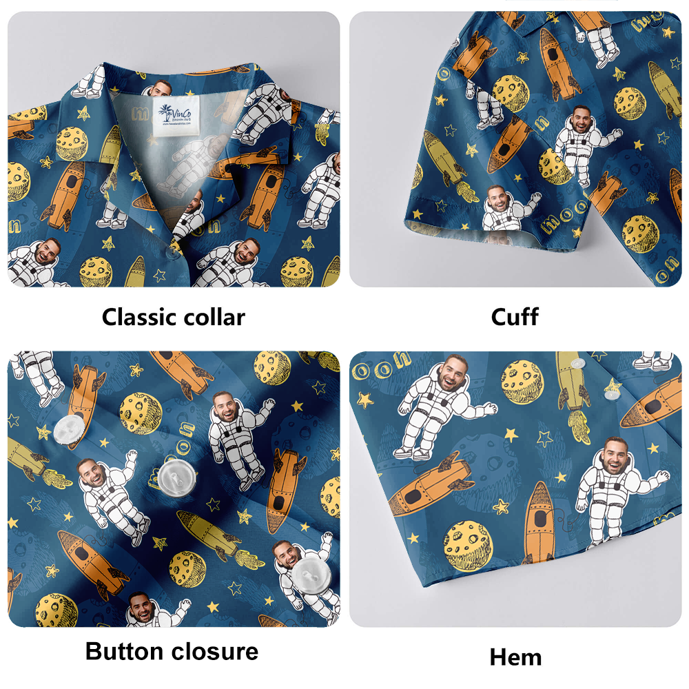 Custom Face Astronaut Hawaiian Shirt