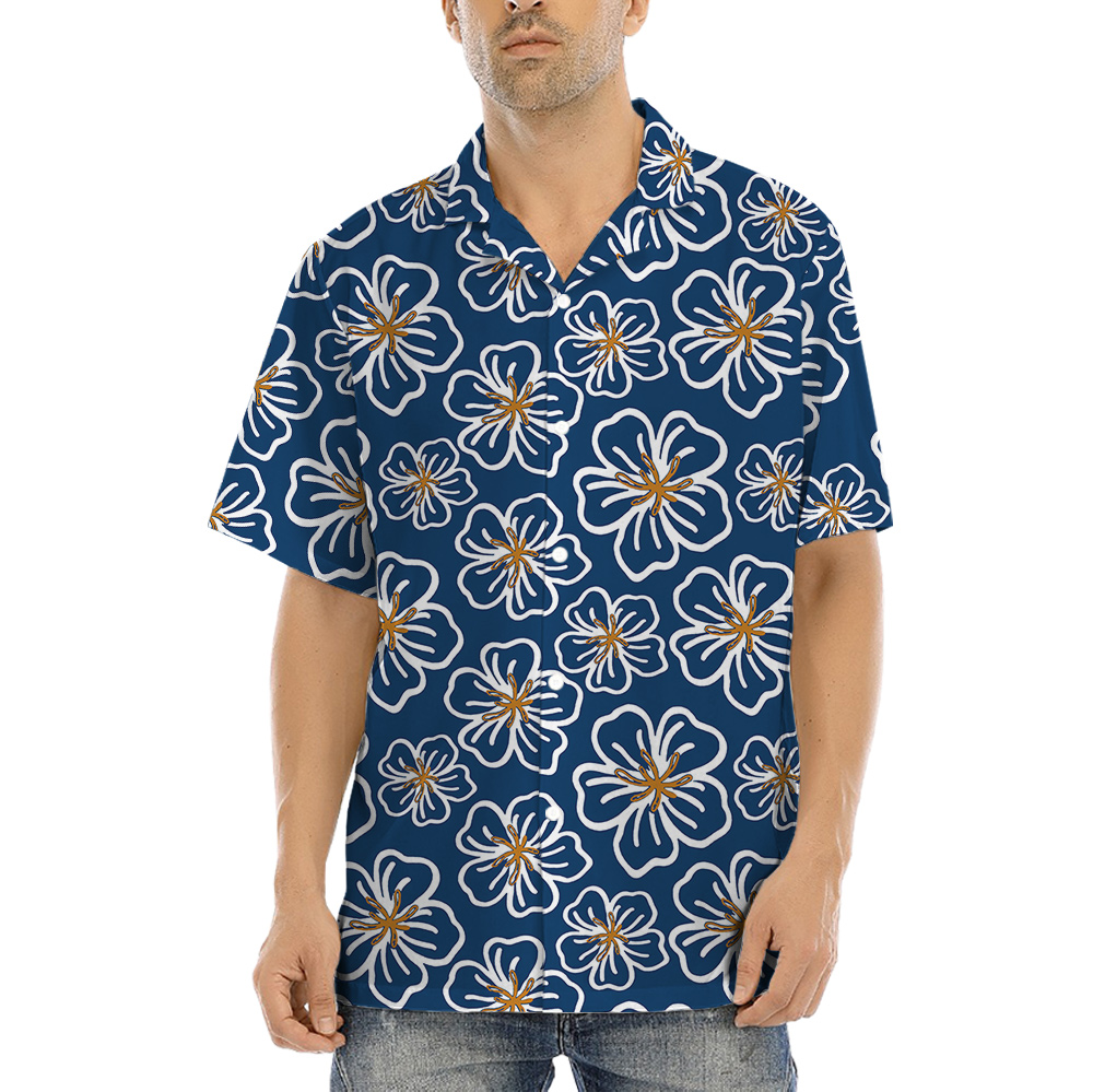 Blue Floral Theme Hawaiian Shirt for Men - variant image 1