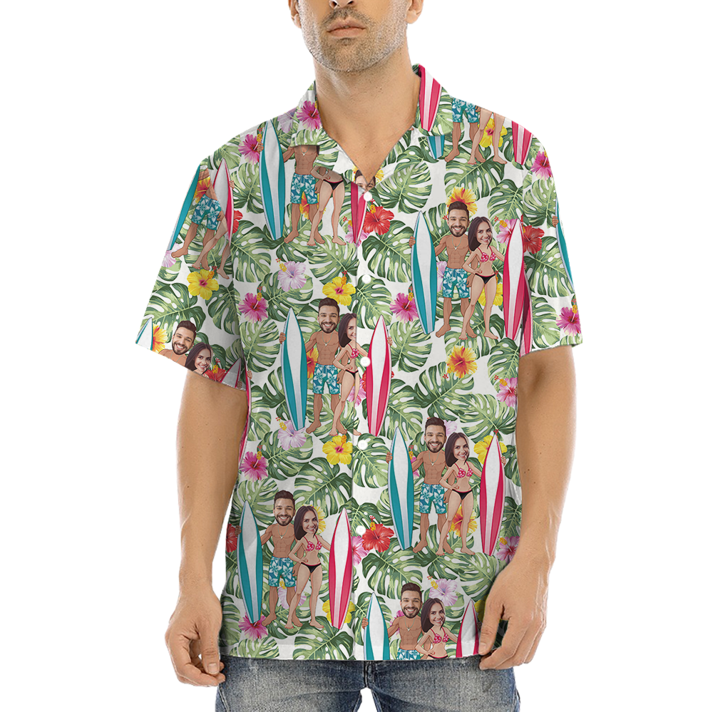 [6 Designs] Custom Hawaiian Shirt With Couple Faces