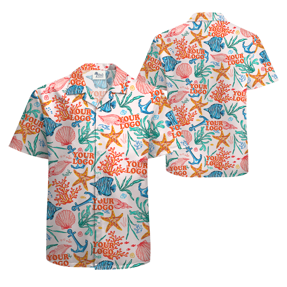 [6 Designs] Custom Company Logo Tropical Hawaiian Shirt