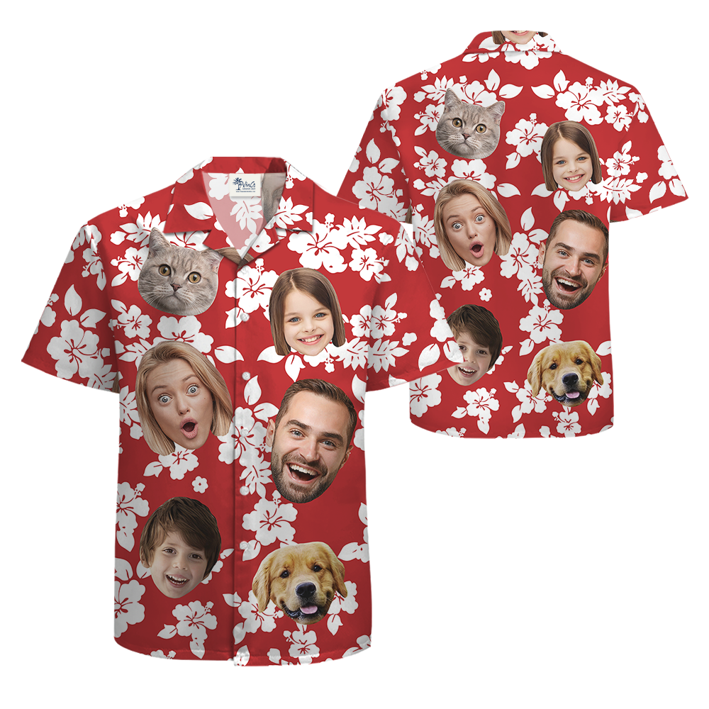[12 Designs] Custom Dog Face Hawaiian Shirt
