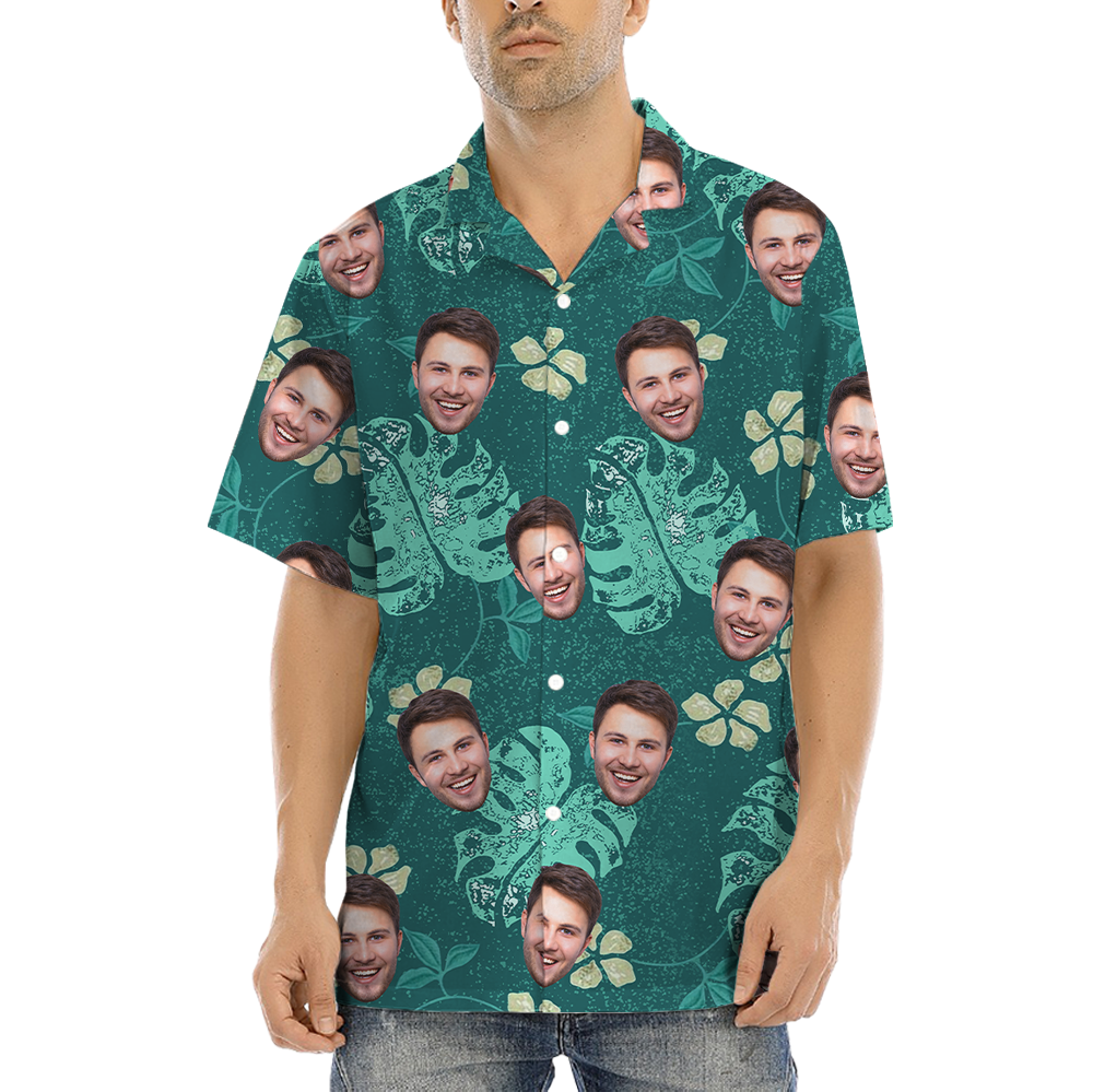 [12 Designs] Custom Face Vintage Hawaiian Shirt