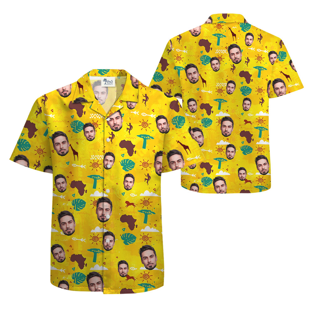 [12 Designs] Custom Face Vintage Hawaiian Shirt