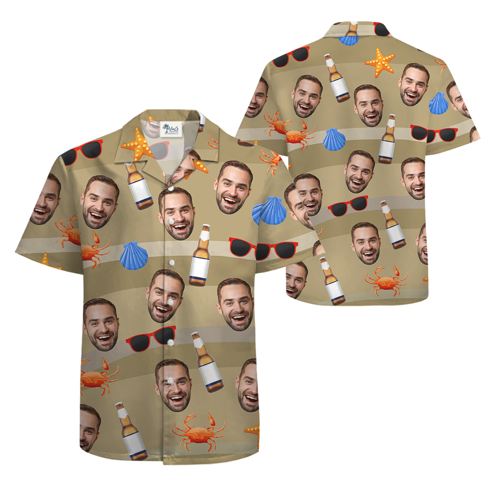 [12 Designs] Custom Face Vintage Hawaiian Shirt