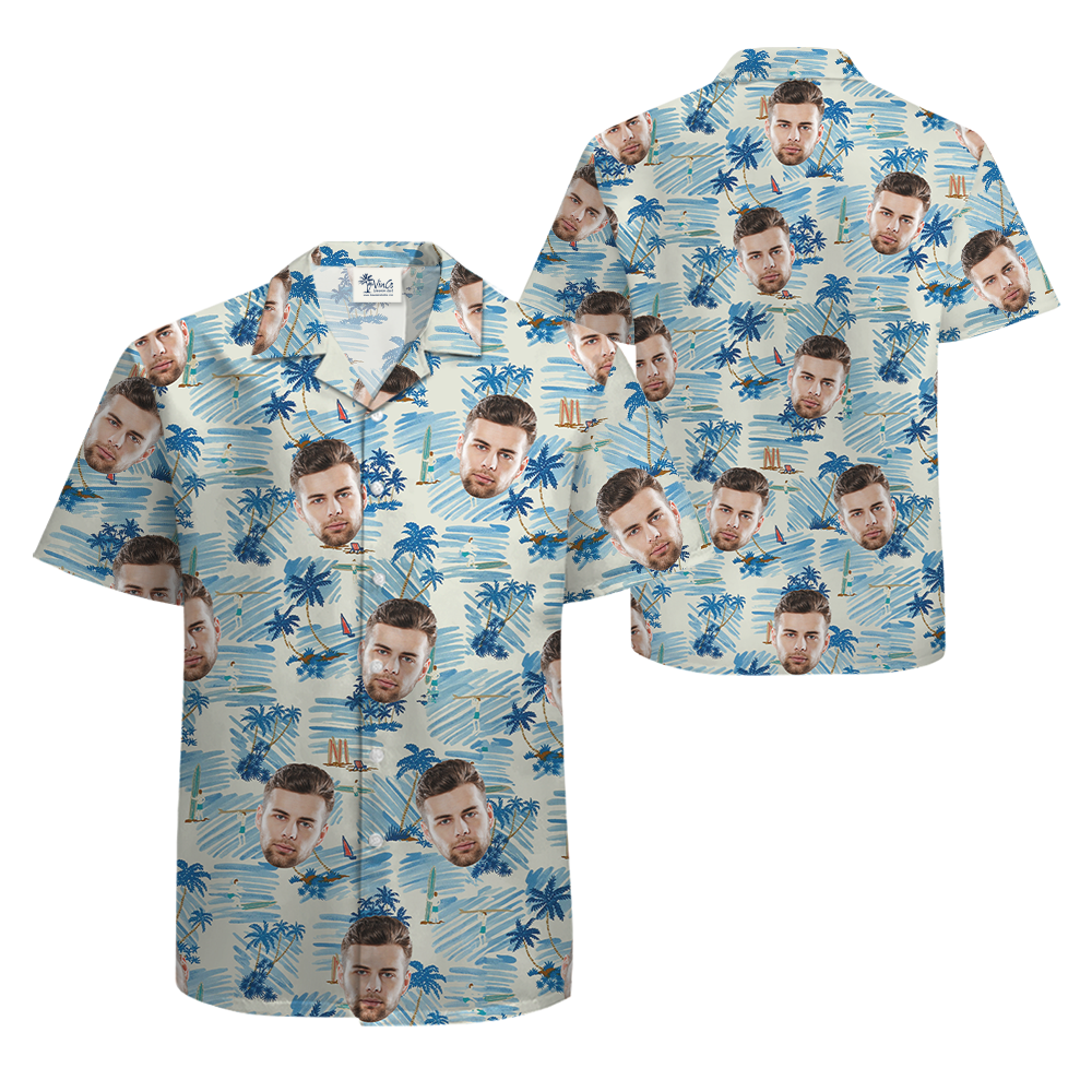 [12 Designs] Custom Hawaiian Shirt With 1-5 Faces