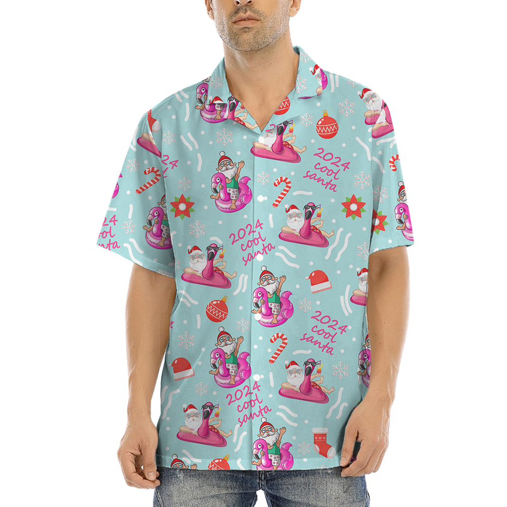 2024 Cool Santa Hawaiian Shirt for Men - variant image 1