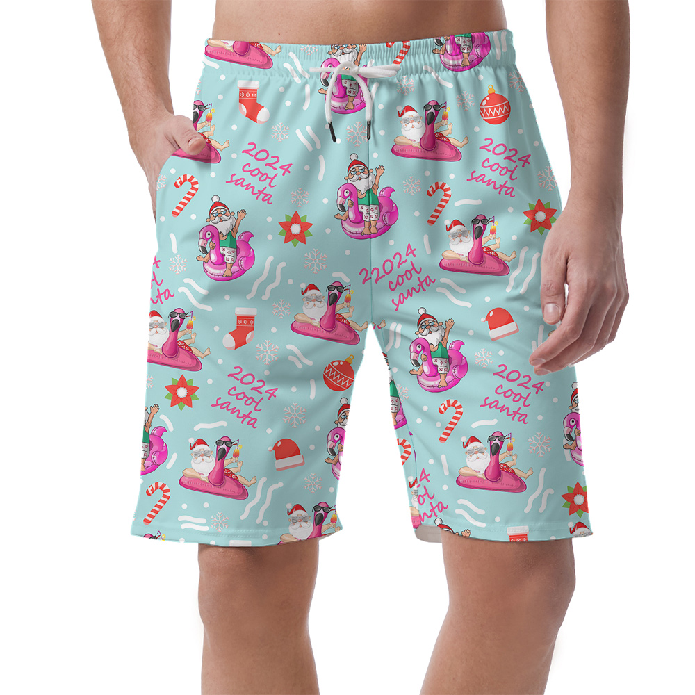 Flamingo Santa Aussie Xmas Hawaiian Short for Men - variant image 1