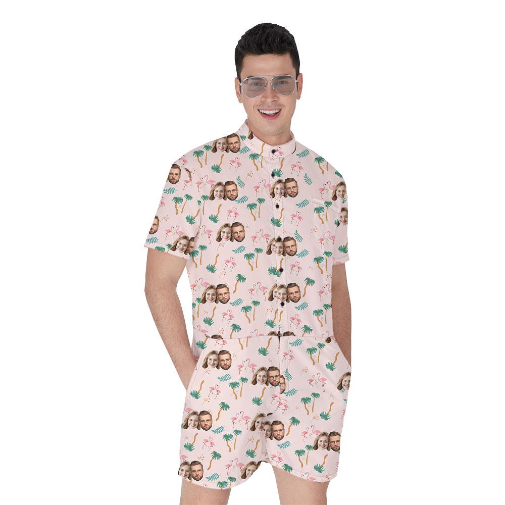 Funny Customized Faces Flamingo Romper For Male - variant image 1