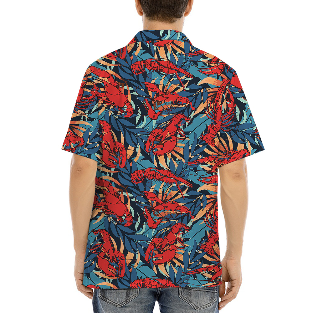 Tropical Lobster Theme Hawaiian Shirt for Men