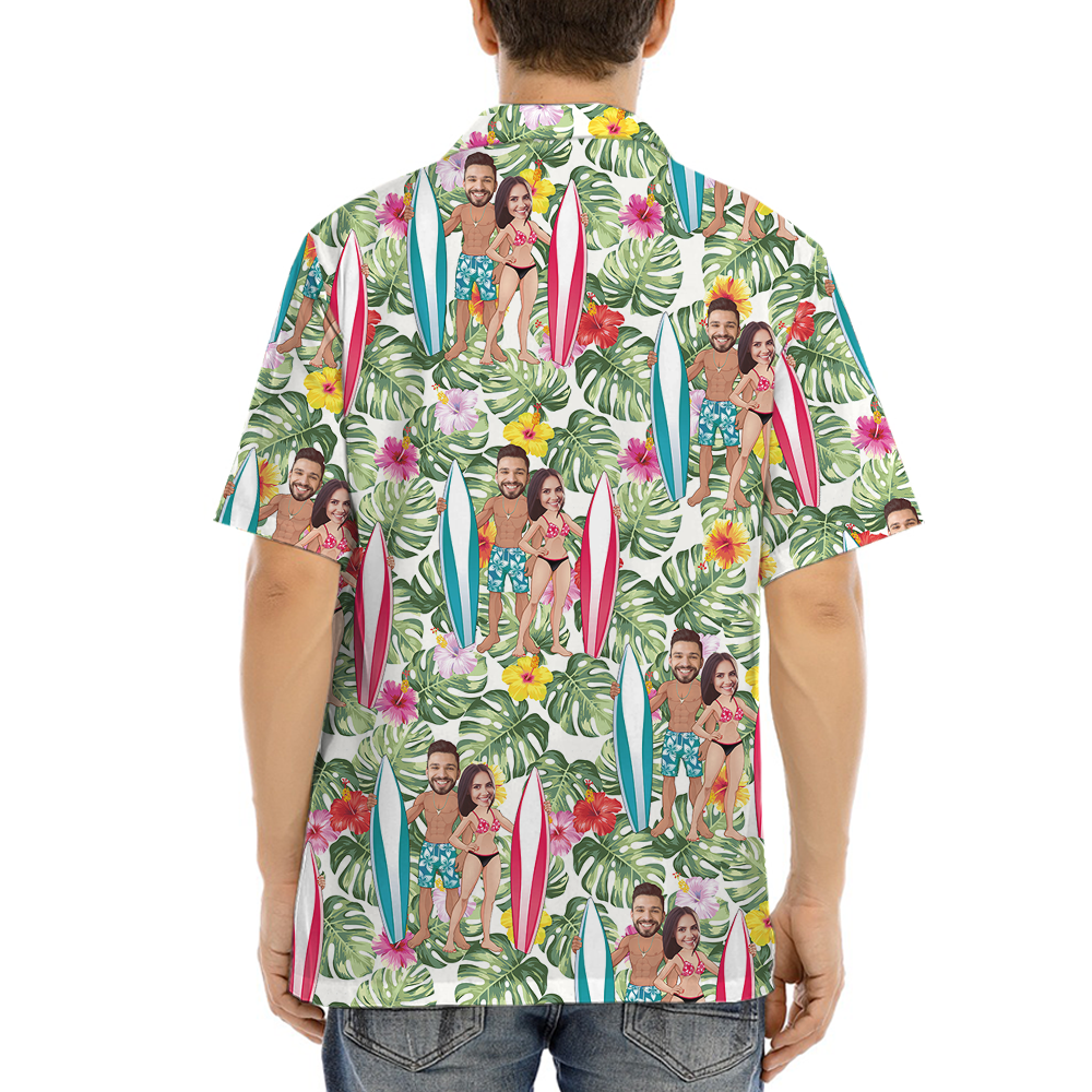 [6 Designs] Custom Hawaiian Shirt With Couple Faces