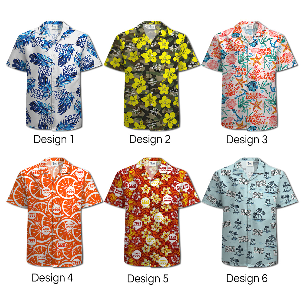 [6 Designs] Custom Company Logo Tropical Hawaiian Shirt