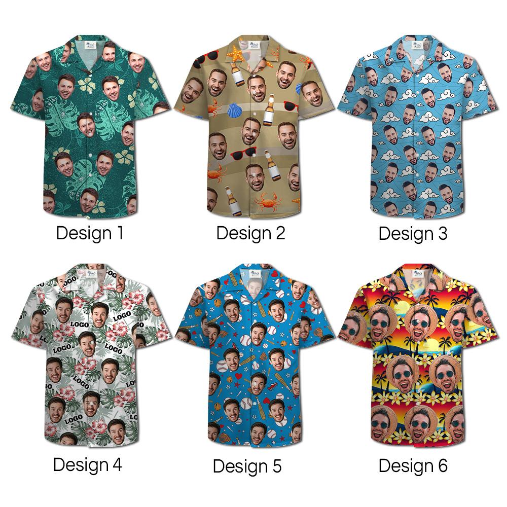 [12 Designs] Custom Face Vintage Hawaiian Shirt