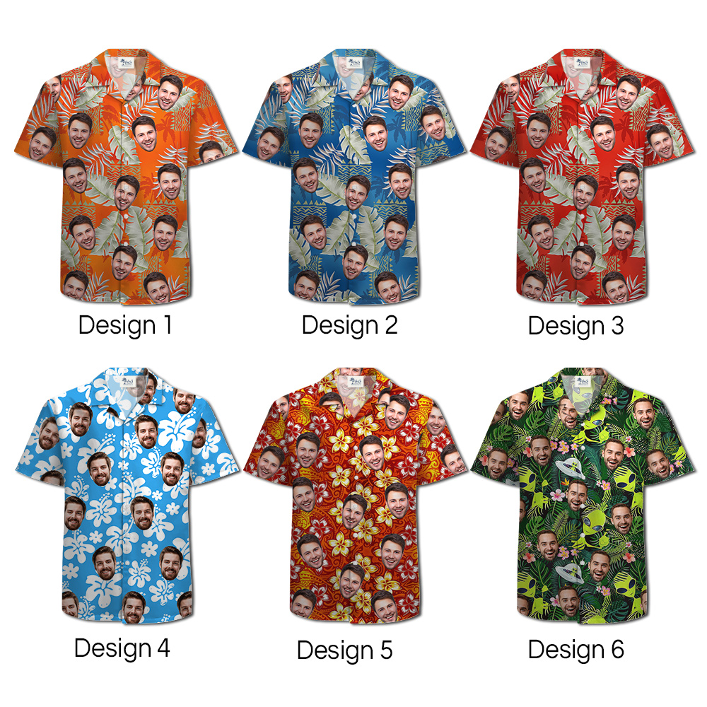[12 Designs] Custom Face Aloha Shirt