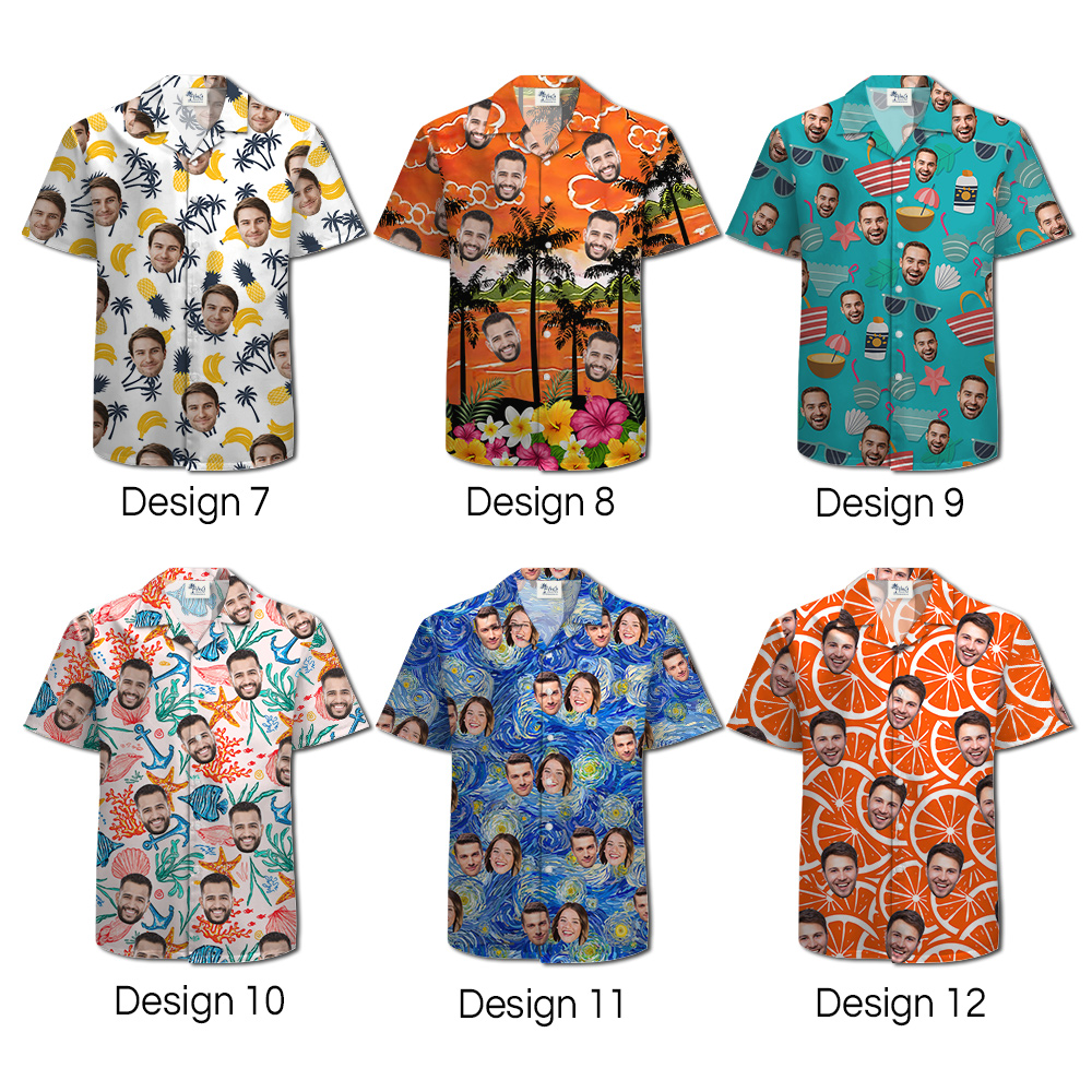 [12 Designs] Custom Face Aloha Shirt