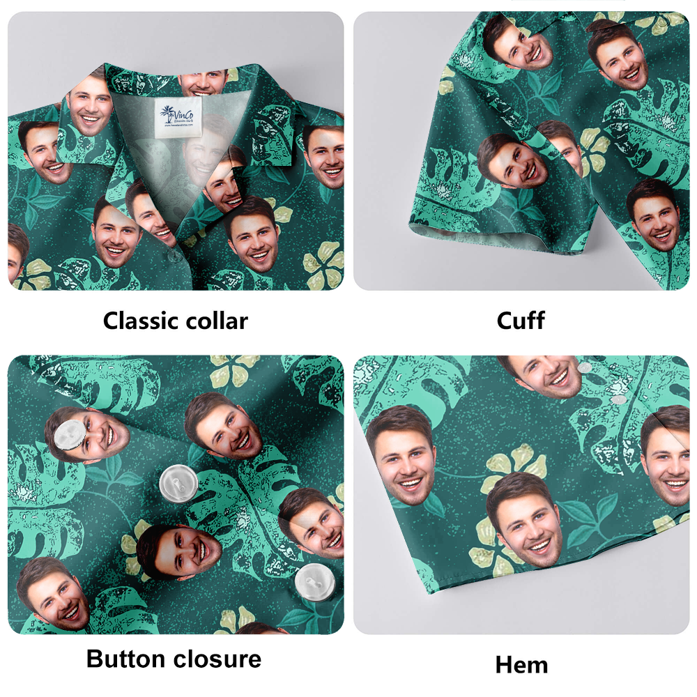 [12 Designs] Custom Face Vintage Hawaiian Shirt
