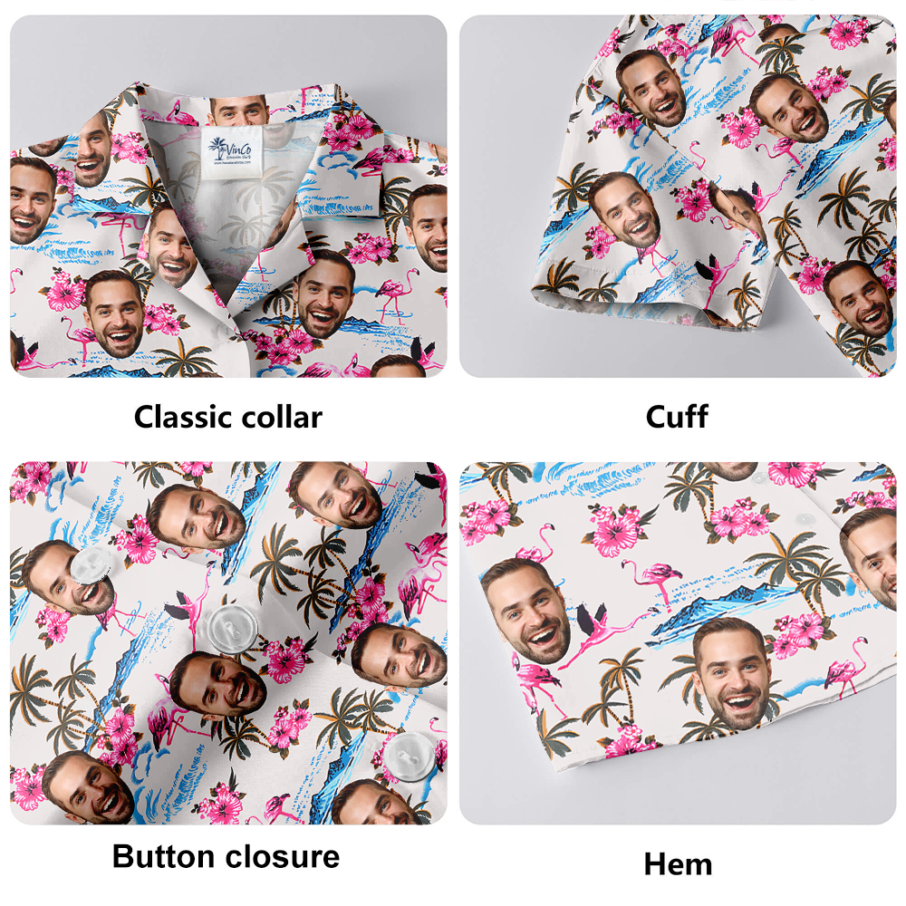 [12 Designs] Custom Hawaiian Shirt With 1-5 Faces