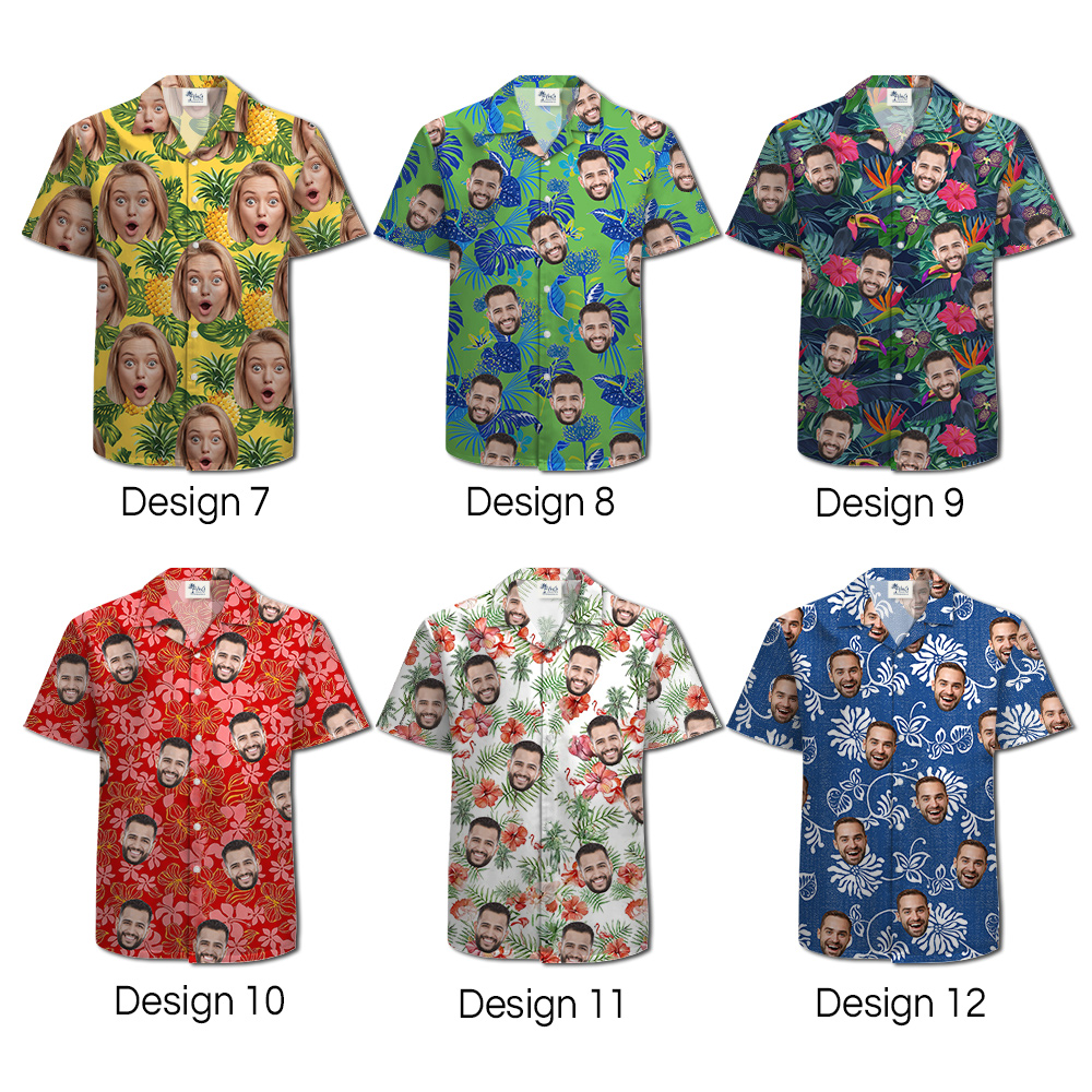 Custom Face Hawaiian Shirt With 12 Designs
