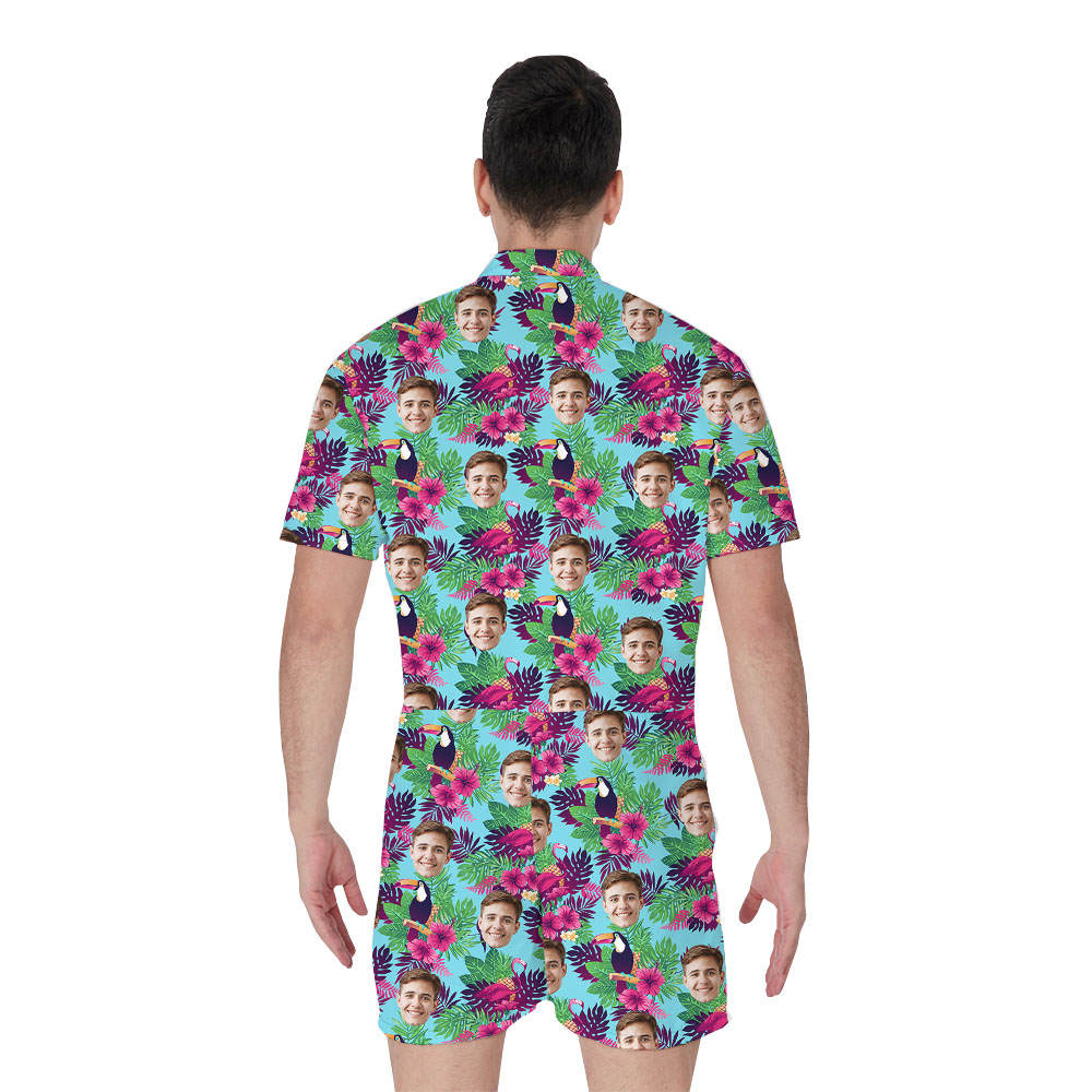Men's Custom Face Romper With Face And Aloha Print