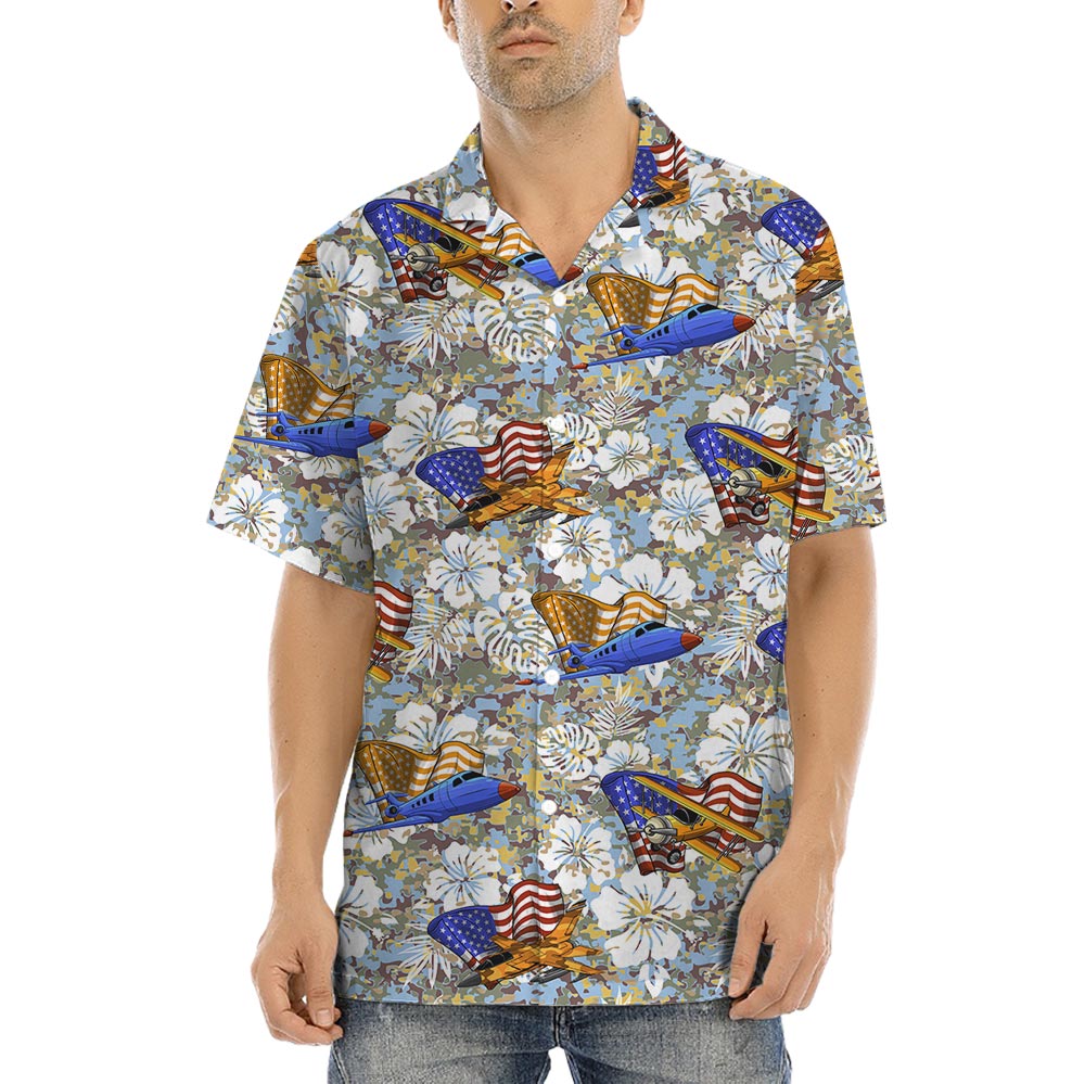 Plane Camouflage Hawaiian Shirt For Men - variant image 1