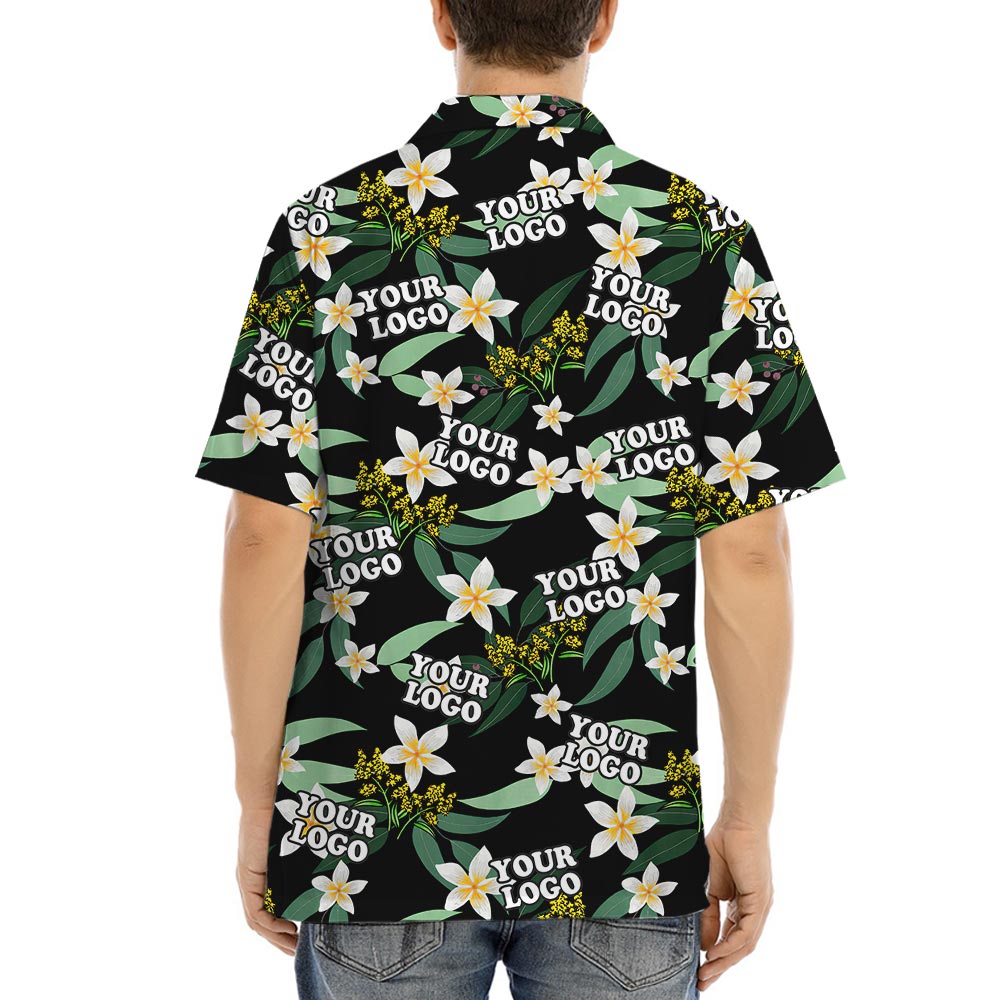 Personalized Company Logo Button Up Hawaiian Shirt