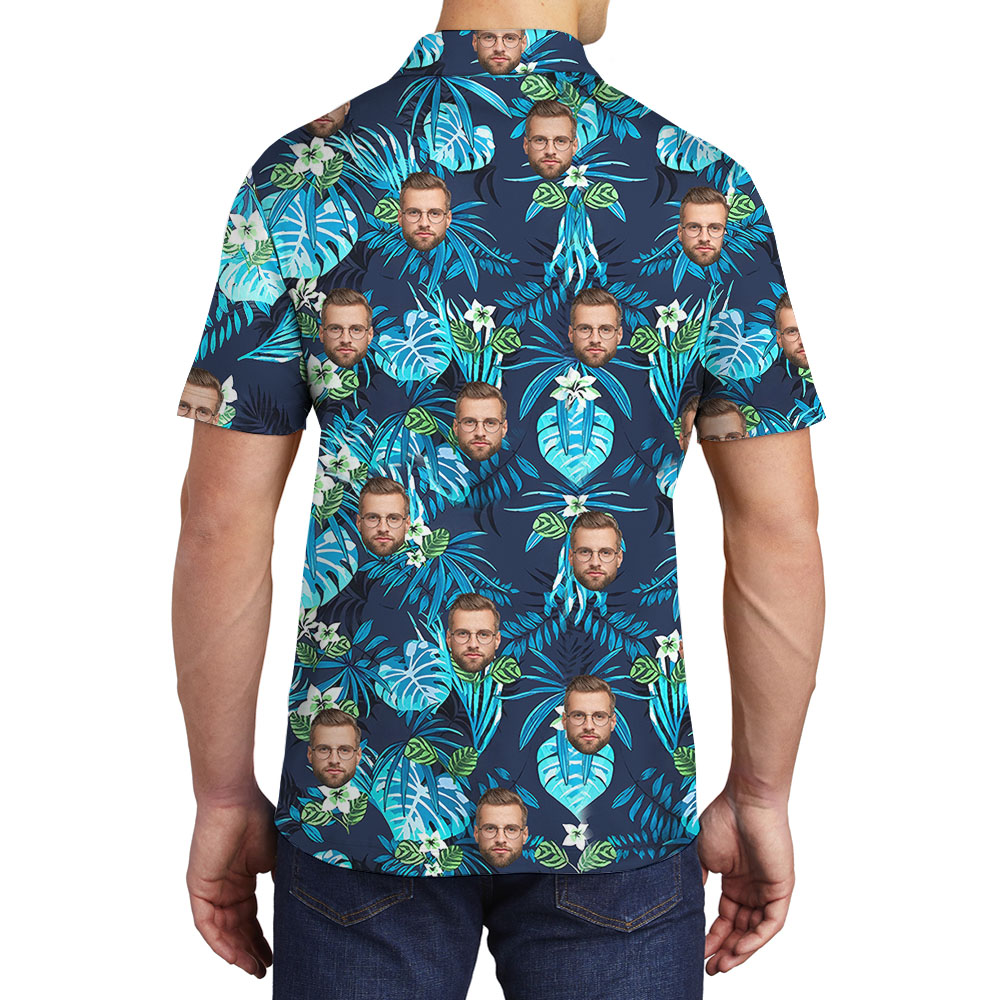 Personalized 1-5 Pictures Polo Golf Shirt With Tropical Print