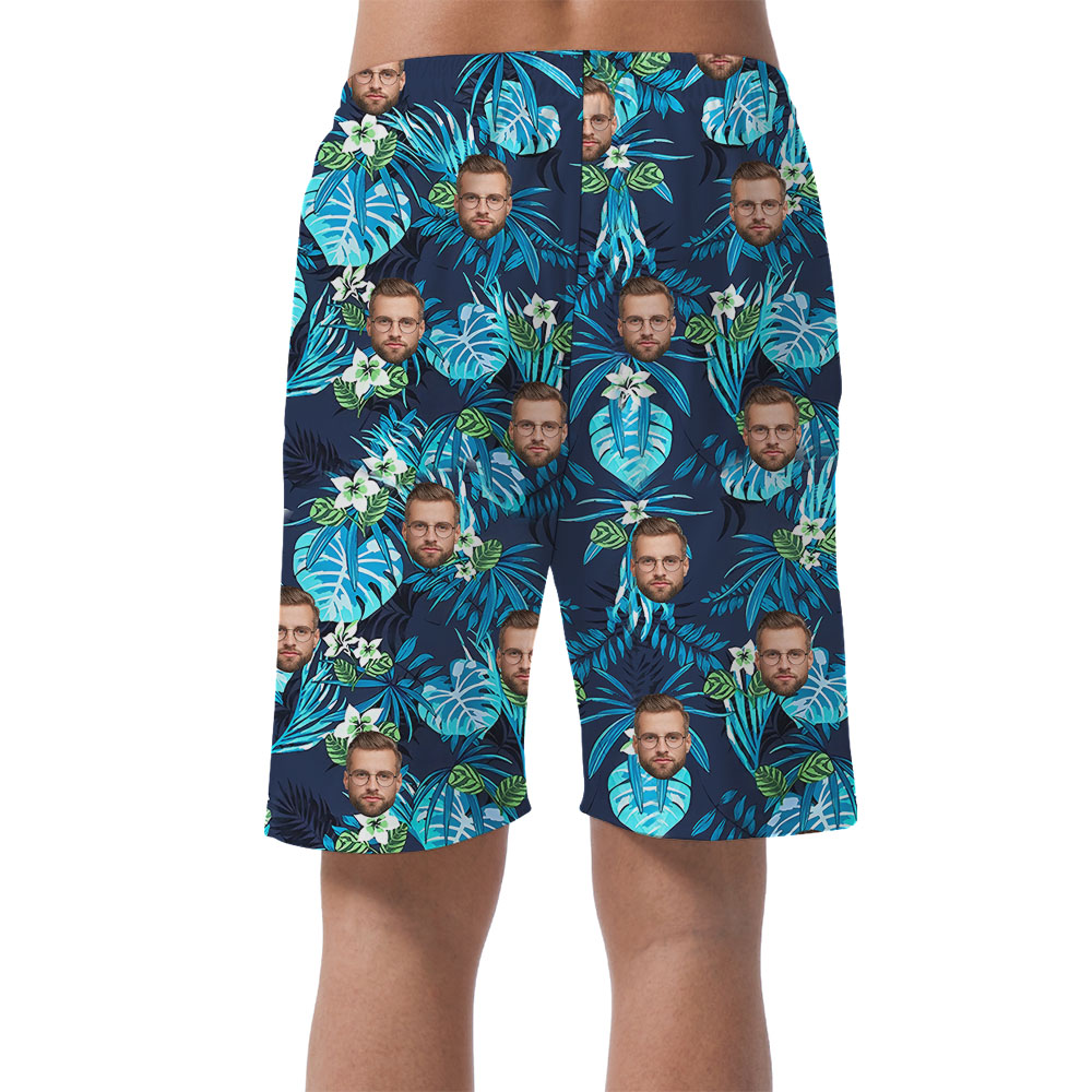 Tropical Blue Print Men's Casual Shorts