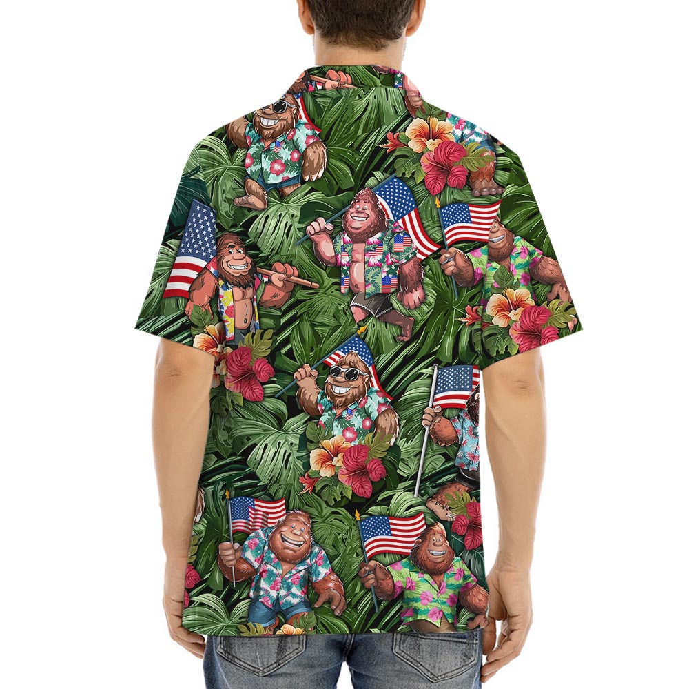 Awesome Bigfoot Patriotic Hawaiian Shirt