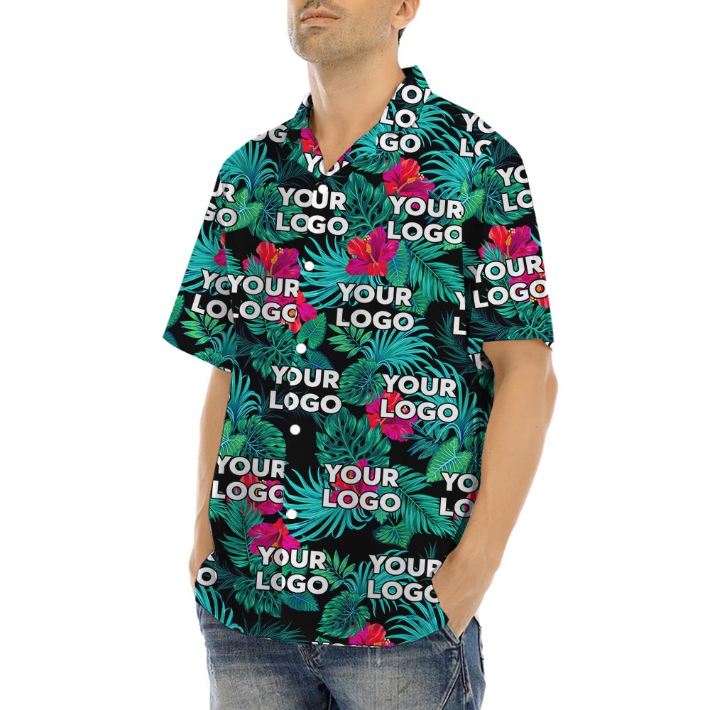 Custom Company Logo Tropical Shirt For Men