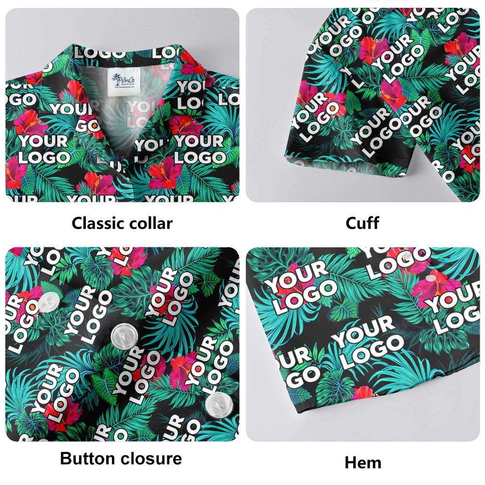 Custom Company Logo Tropical Shirt For Men