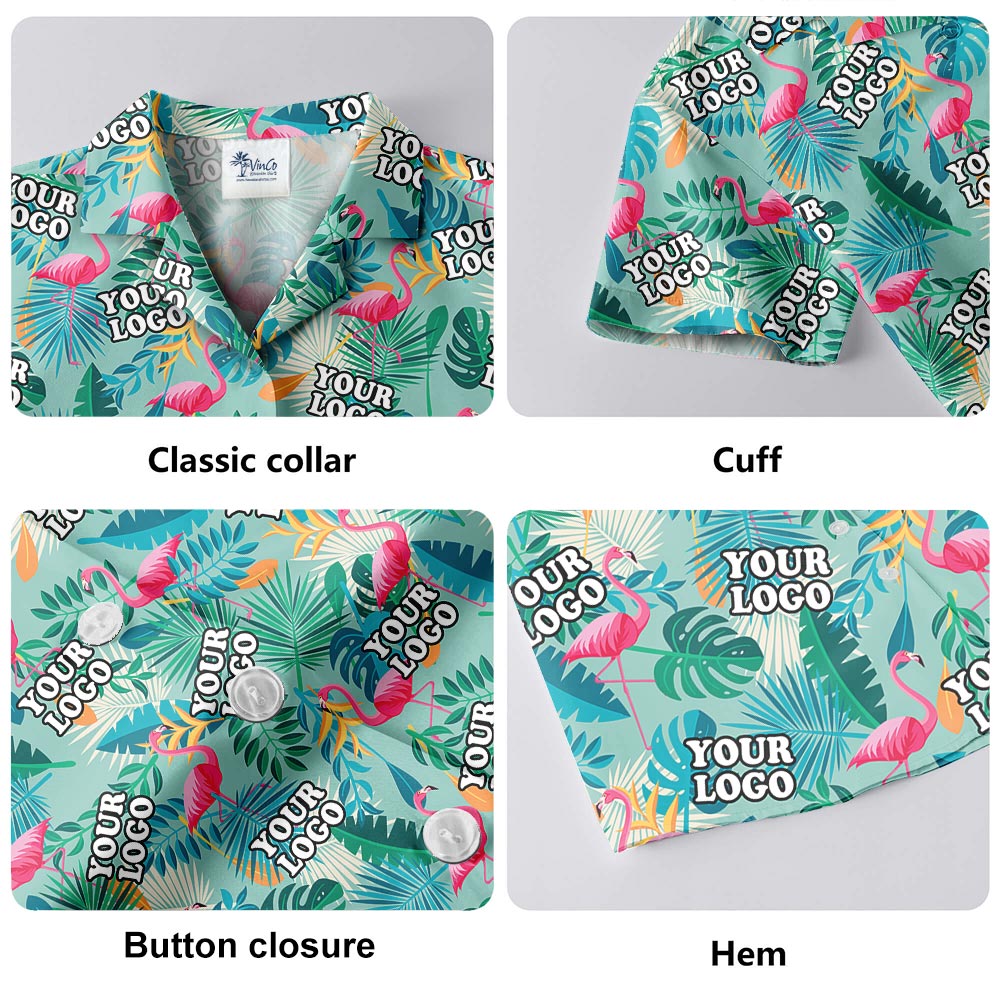 Personalized Logo Flamingo Hawaiian Shirts