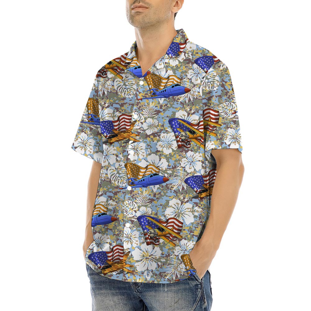 Plane Camouflage Hawaiian Shirt For Men