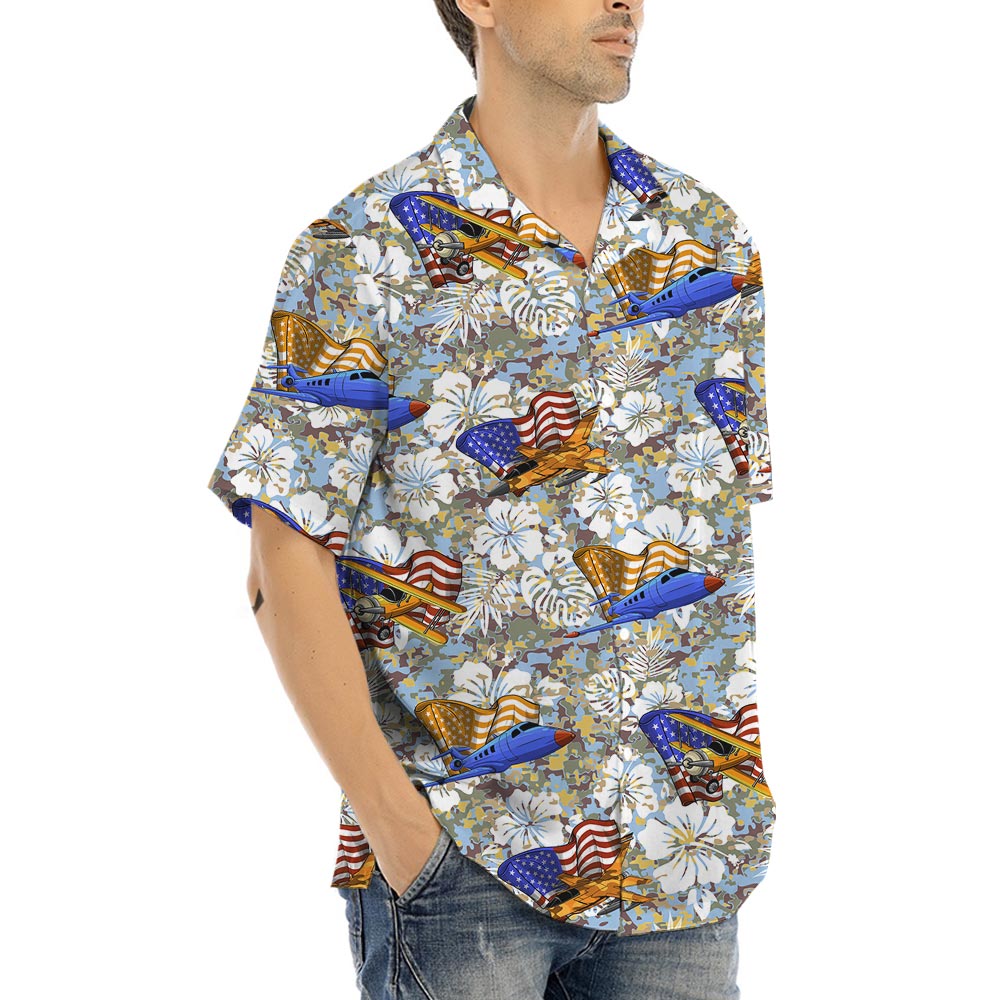 Plane Camouflage Hawaiian Shirt For Men