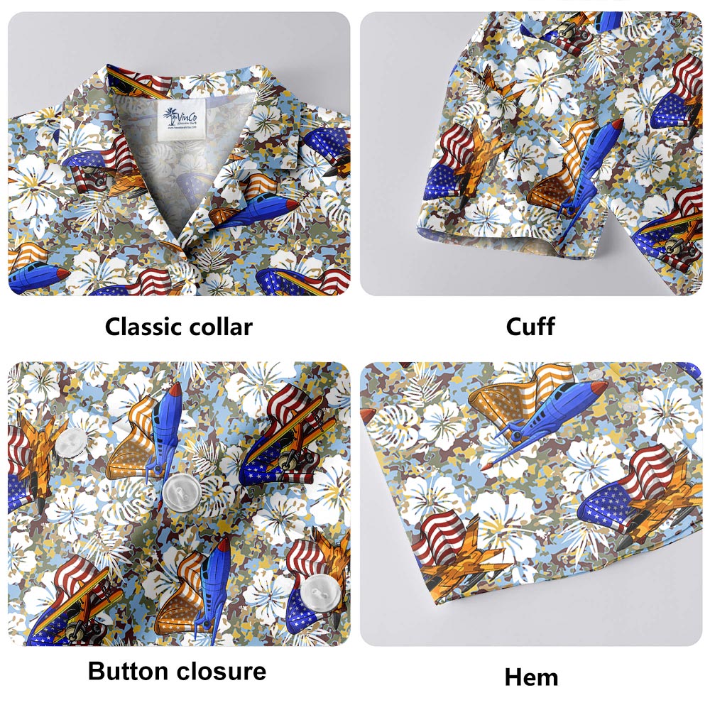 Plane Camouflage Hawaiian Shirt For Men