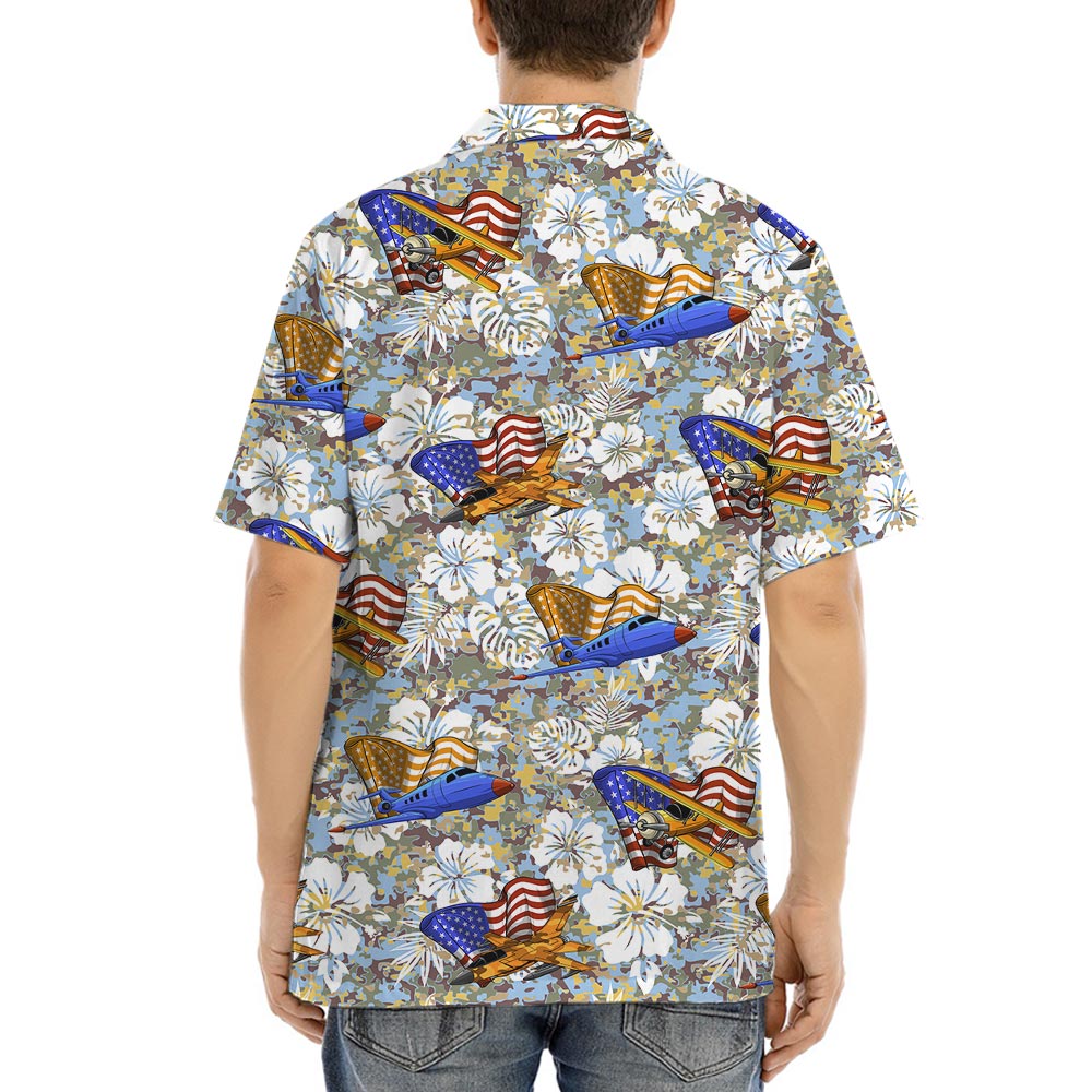 Plane Camouflage Hawaiian Shirt For Men