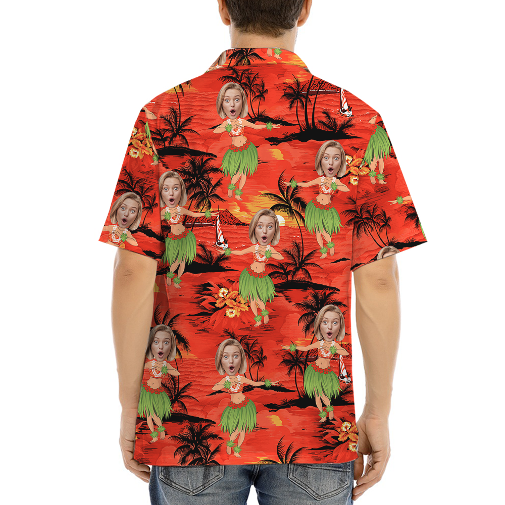 Custom Face Hula Girl Hawaiian Shirt