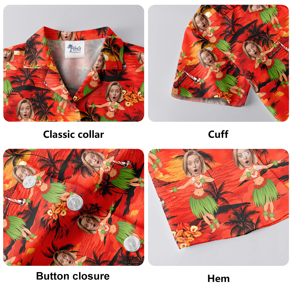 Custom Face Hula Girl Hawaiian Shirt