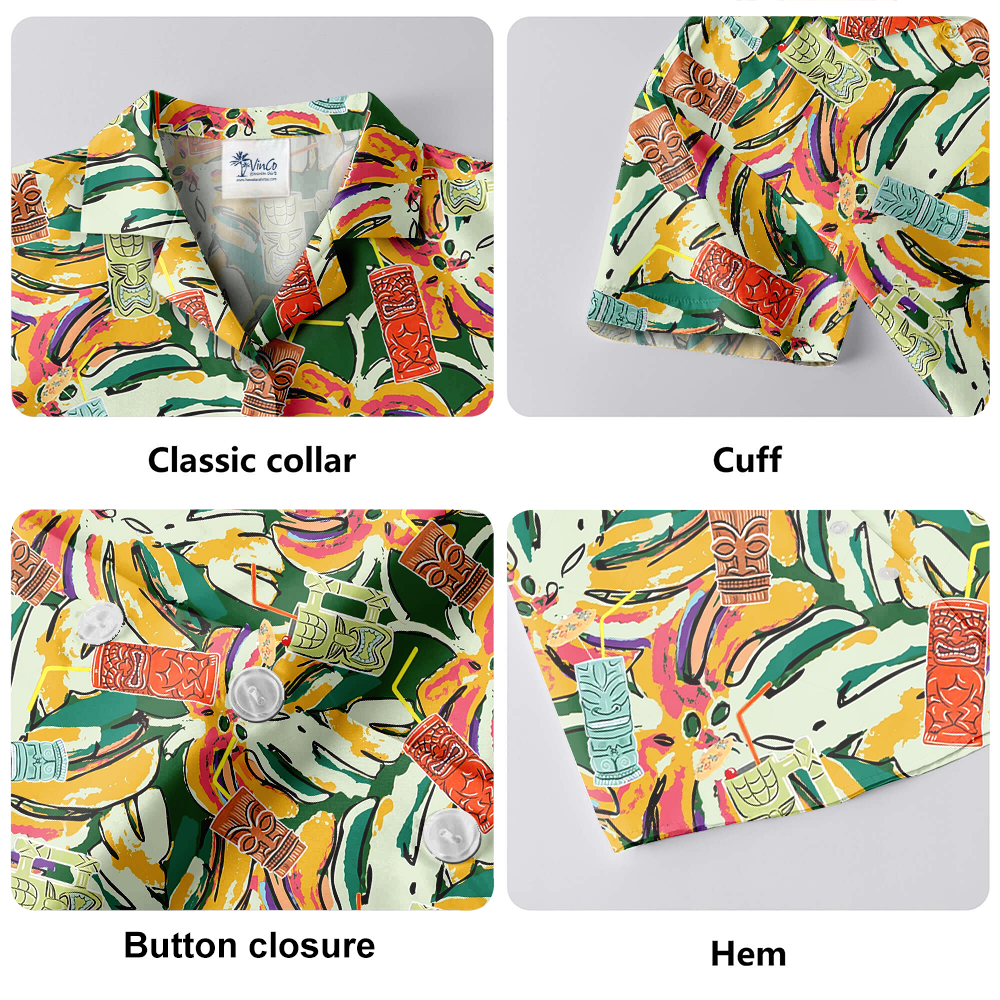 Retro Tiki Tropical Hawaiian Shirt