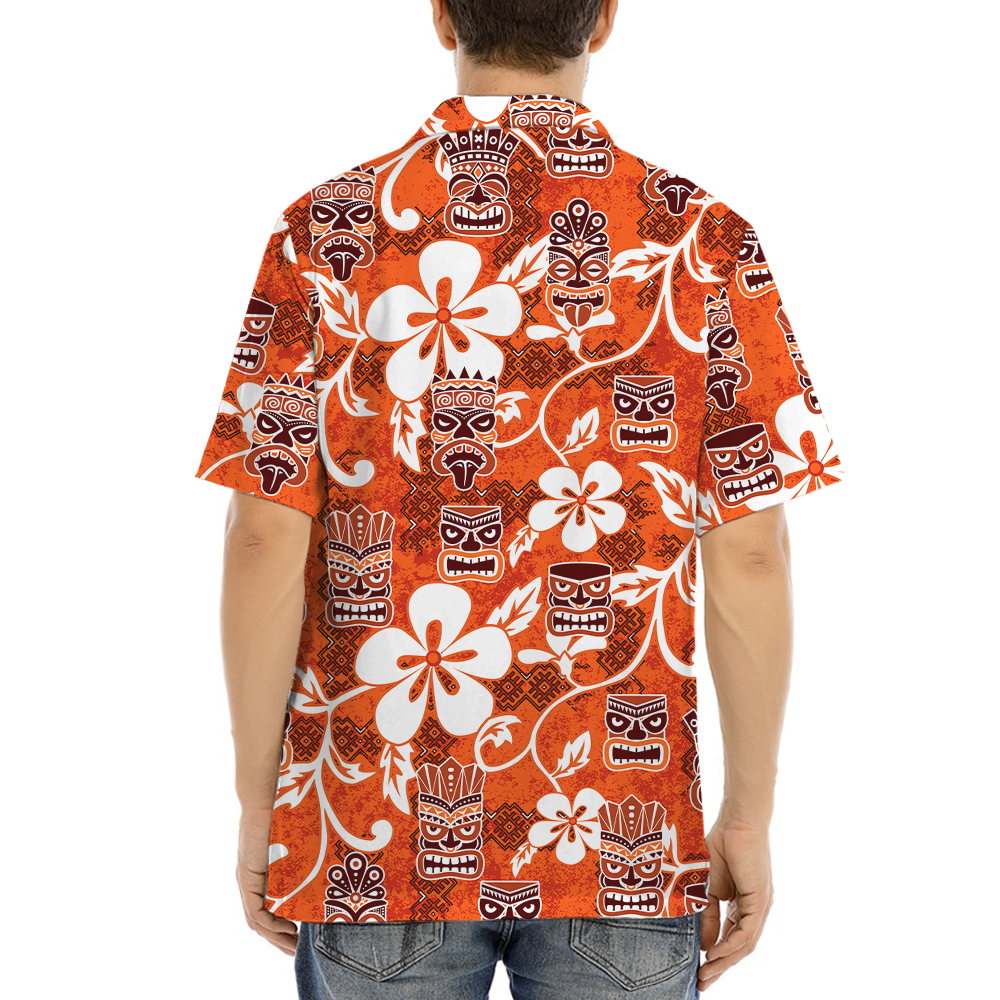 Classic Tiki Orange Aloha Shirt