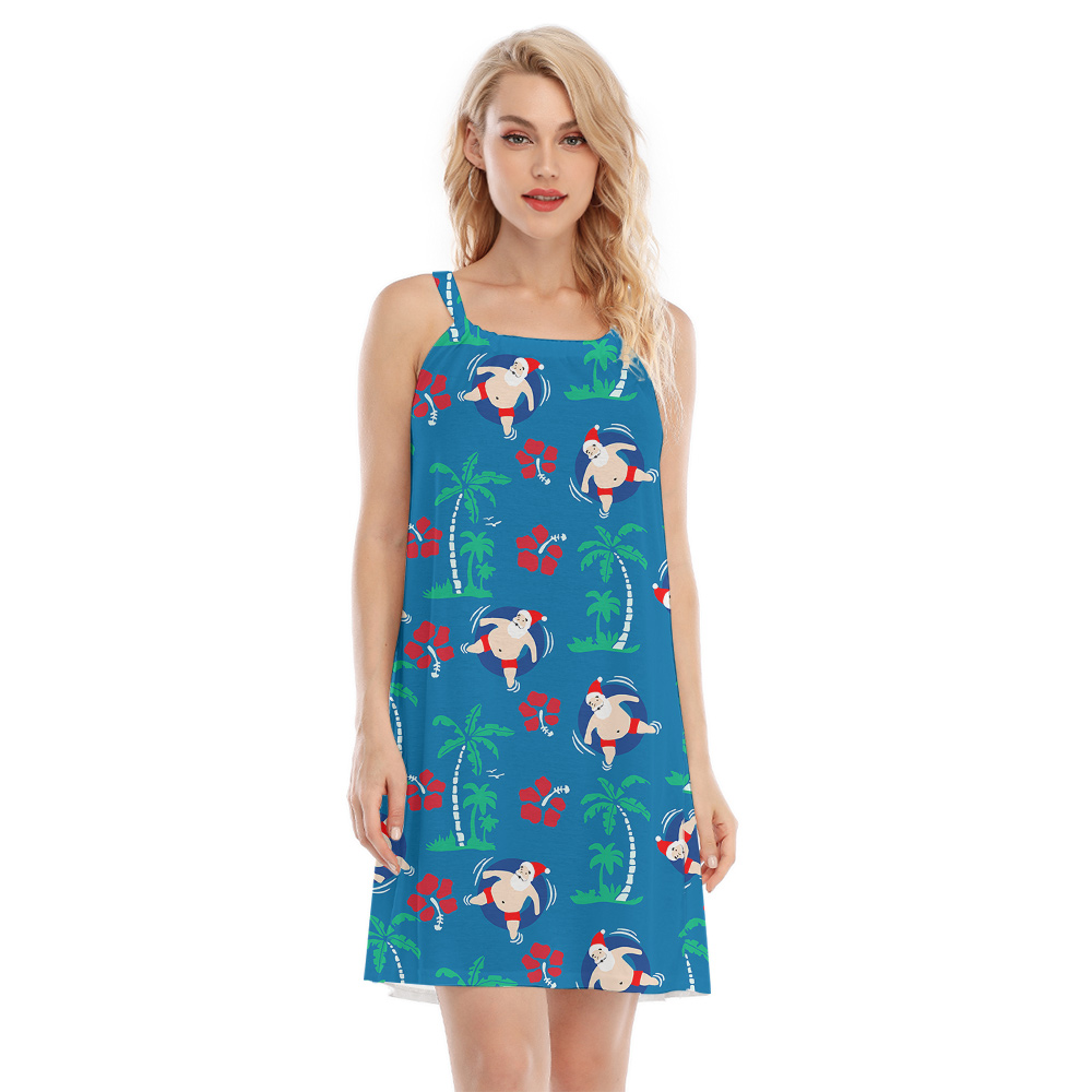 Tropical Style Santa Australia Xmas Blue Cami Dress - variant image 1