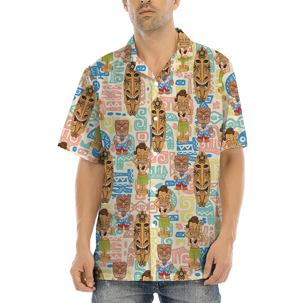 Vintage Aloha Tiki Surfing Hawaiian Shirt - variant image 1