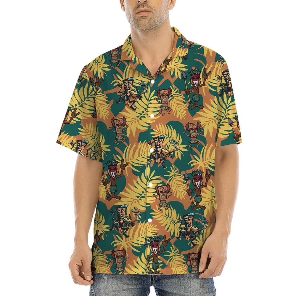 Tribal Tiki Man Tropical Hawaiian Shirt - variant image 1