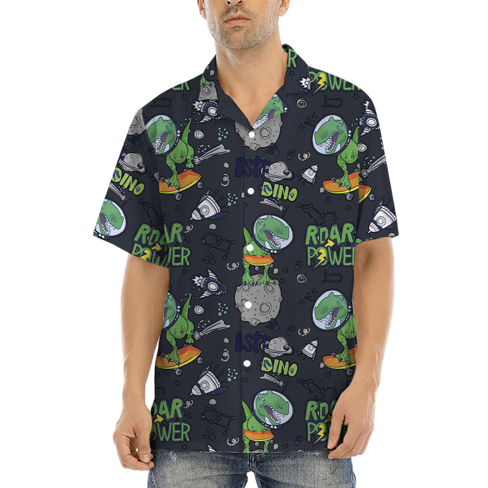 Dinosaur In Space Hawaiian Shirt - variant image 1
