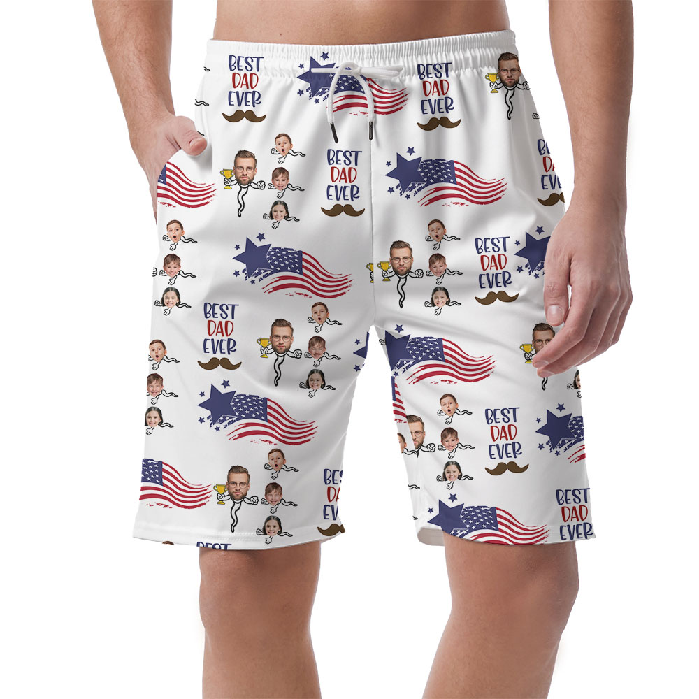 Unique Dad And Kids Faces Men's Casual Shorts - variant image 1