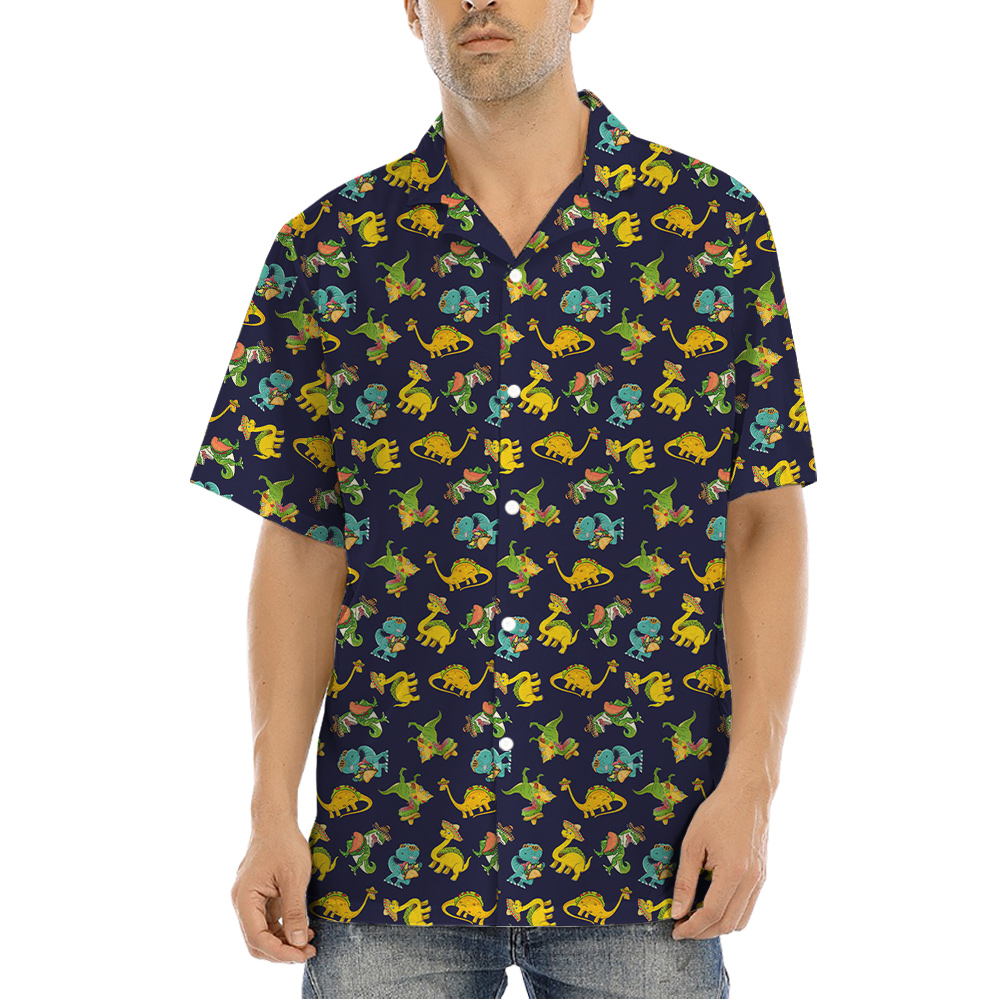 Tacosaurus Navy Hawaiian Shirt - variant image 1