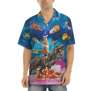 Funny Taco Cat And Dinosaur Hawaiian Shirt