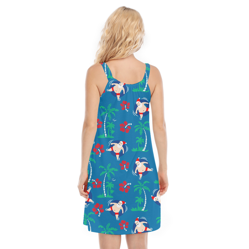 Tropical Style Santa Australia Xmas Blue Cami Dress