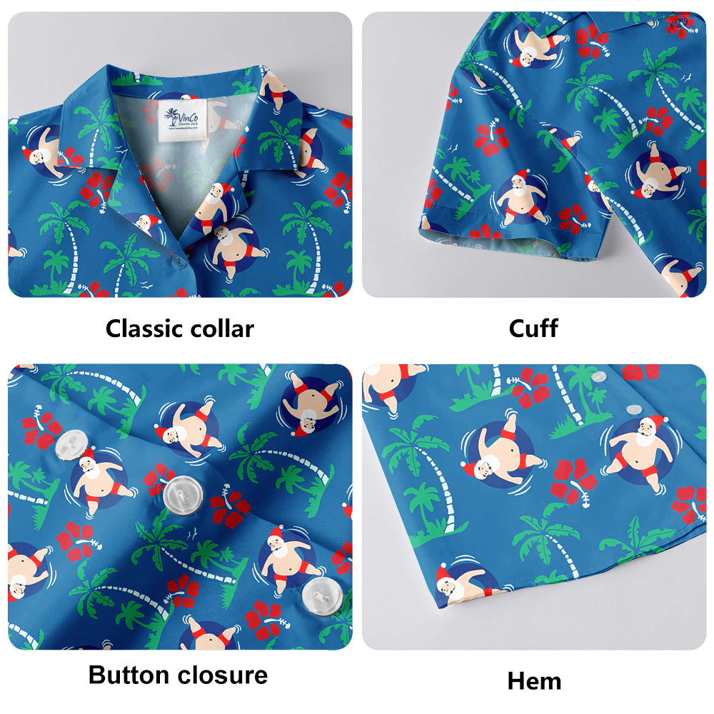 Santa Swimming Aussie Xmas Hawaiian Shirt