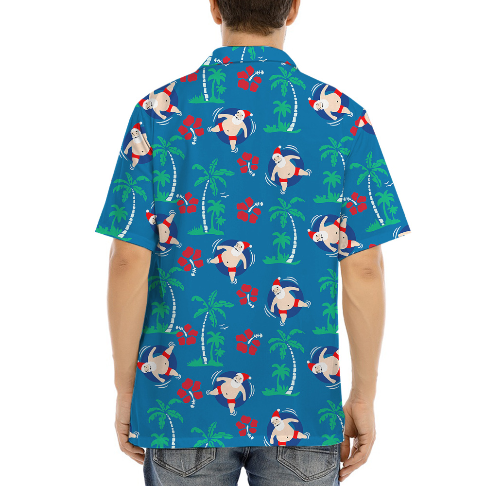 Santa Swimming Aussie Xmas Hawaiian Shirt